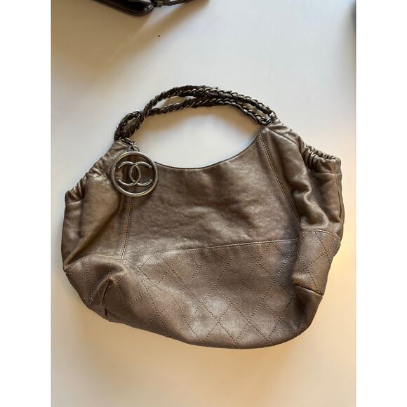 Chanel Authentic Vintage Metallic Calfskin Baby Coco Cabas Bronze - Picture 1 of 7